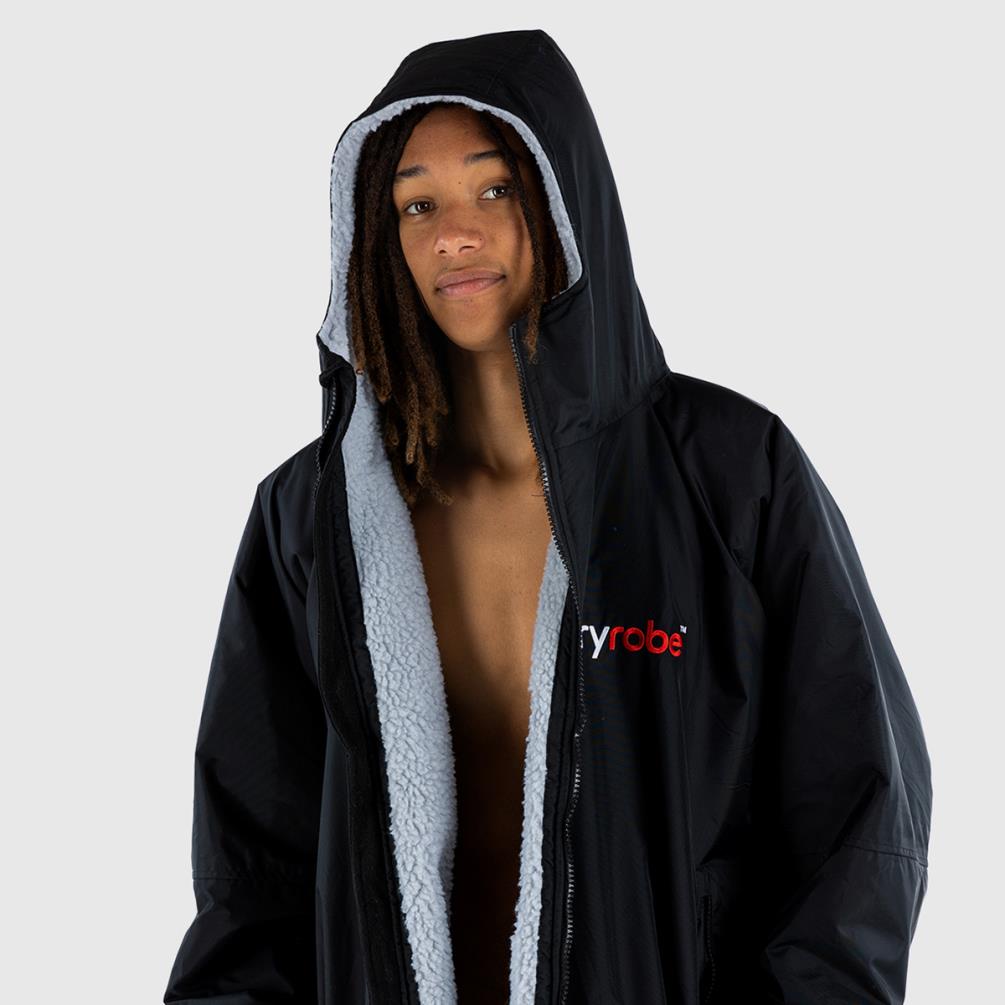 dryrobe Advance Long Sleeve Changing Robe - Black / Grey Extra Image 1